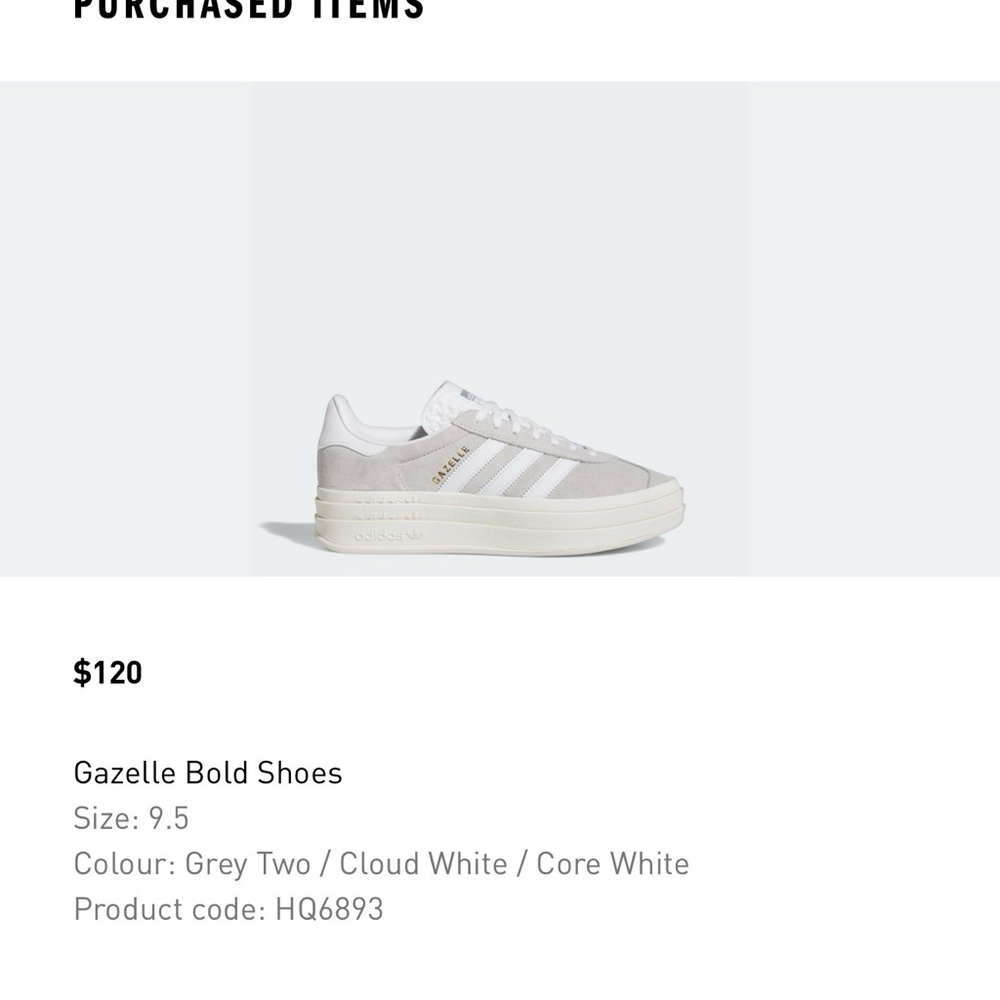 Adidas Gazelle Bold Sneakers in Grey and White